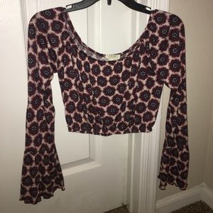 LA hearts long sleeve, bell sleeve shirt